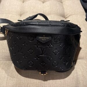 Black Embossed Fanny belt bag